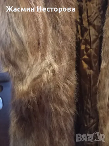 Дълго дамско кожено палто с естествен косъм от нутрия, снимка 8 - Палта, манта - 49125277