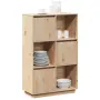 vidaXL Висок шкаф, 74x35x117 см, борово дърво масив, снимка 4