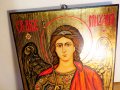 Старинна православна икона на АРХАНГЕЛ МИХАЙЛ - защитник от видими и невидими врагове, за изцелен, снимка 1 - Икони - 36906360