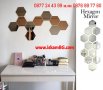 Стикери за стена Огледални стикери плочки шестоъгълни за украса декорация на стена бана мебели 3847, снимка 2