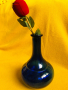 2 винтидж френски стъклени сини вази, снимка 10