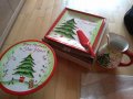 Коледен сет от 4 части порцелан, снимка 1 - Сервизи - 30679776