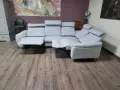 Сив ъглов диван от плат "HUKLA M-Bavero" с ел. релакс механизъм, снимка 11
