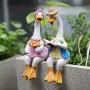 Декоративни градински фигурки чифт влюбени патици 2 бр., снимка 1