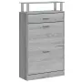 vidaXL Шкаф за обувки, сив сонома, 63x24x104 см, инженерно дърво, снимка 1