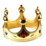 детска царска кралска корона златиста пластмасова с цветни камъни костюм, снимка 2