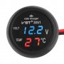 3 в 1 LED USB зарядно за телефон за кола Волтметър Термометър Амперметър, 66W, снимка 2