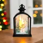 5353 Декоративен Led фенер лампа с реалистични свещи и картинка Снежко, 28 см, снимка 3