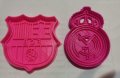 отбори FCB Barcelona Real Madrid Realmadrid Барселона пластмасов резец форма фондан тесто бисквитки, снимка 1 - Форми - 42907264