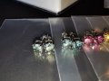 Сребърни Обеци с по 1 Карат Мойсанит-Розов, Жълт, Зелен, Сино-Зелен, Бял , снимка 6