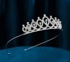 3 цвята сребриста корона венец тиара с камъчета детска дамска, снимка 6