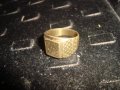 СТАР ПОЗЛАТЕН БРОНЗОВ ПРЪСТЕН ОРНАМЕНТИРАН РЪЧНО МАЙСТОРСКА АРТ ДЕКО СТИЛ ИЗРАБОТКА МАСИВЕН 18185, снимка 3
