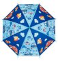 Детски чадър тип бастун за дъжд ръчен син Ciel с коли 66 см