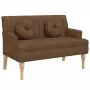 vidaXL Пейка с възглавници, кафява, 113x64,5x75,5 см, изкуствен велур, снимка 1