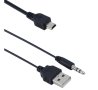 Кабел USB-A(м)/MINI USB(м)+JACK(м) 0,5m, снимка 1 - USB кабели - 42545058