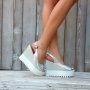 Сандали на платформа - сребриста кожа - 55K, снимка 3