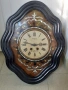 Прекрасен антикварен стенен часовник с интарзии от седеф, снимка 2