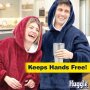 Плюшено Пухкаво Одеяло с Ръкави и Качулка Huggle Hoodie, снимка 1 - Блузи с дълъг ръкав и пуловери - 42628640