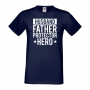 Мъжка тениска Husband Daddy Protector Hero Баща, Дядо,Празник,Татко,Изненада,Повод,Рожден ден, Имен , снимка 2