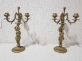 Комплект от два масивни бронзови свещника - свещник, снимка 1