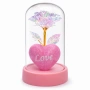 Светеща роза в купол LOVE – романтичен подарък с LED светлини, снимка 4