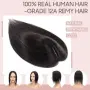 Тупе Silk-co от естествена човешка коса 35 см в естествено черно, снимка 2