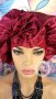 Удивителна Сатенена Шапка Боне в Тъмно Червен Цвят с Ластик КОД 2288, снимка 3