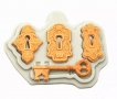 3 Масивни ключалки и ключ силиконов молд форма декорация украса фондан торта мъфини и др, снимка 3