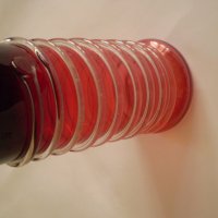 Стара Червена Стъклена Ваза, снимка 4 - Колекции - 34519459
