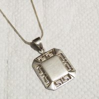Старинен Сребърен медальон , сребърна плочка за гравиранеи сребърно синджирче - гравирайте си имет, снимка 2 - Бижутерийни комплекти - 35137030