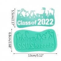 Class of 2022 Бал завършване плитък силиконов молд форма фондан, снимка 2 - Форми - 37181331