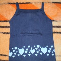 Детски тъмно син потник за момиче с презрамки размер 116,нов, снимка 1 - Детски тениски и потници - 33882052