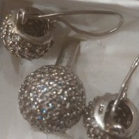 Сребърен комплект  обеци и пръстен с камъни Swarovski, снимка 8 - Пръстени - 42815503