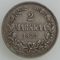 Монета Финландия 2 Марки 1872 г. Александър II /4, снимка 1 - Нумизматика и бонистика - 37860275
