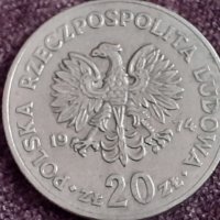 20 злоти 1974 Полша, снимка 2 - Нумизматика и бонистика - 32165726
