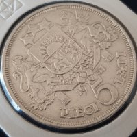 5 Лати 1931 Латвия сребърна монета в супер качество, снимка 4 - Нумизматика и бонистика - 20583340