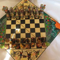 Уникален шах с ръчно изработени и рисувани фигури, снимка 9 - Колекции - 42376551