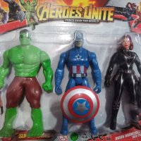 2 вида 3 бр Avengers Отмъстителите Хълк Капитан Америка Спайдърмен Тор  пластмасови фигурки играчки , снимка 2 - Фигурки - 33703935
