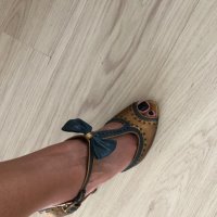Елегантни сандали на ток, златни и сини, Cristhelen B. , 37 , снимка 6 - Сандали - 36687789