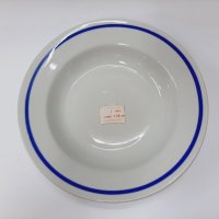 5 бр. Ретро порцеланови чинии за супа със синя ивица, неизползвани(5.2), снимка 4 - Други стоки за дома - 39649745