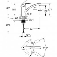 GROHE EUROSMART СМЕСИТЕЛ ЗА КУХНЯ, снимка 4 - Смесители - 39441031