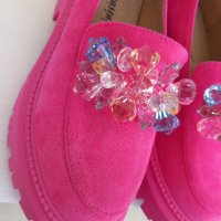 Нови Дамски мокасини цвят фуксия, снимка 11 - Дамски елегантни обувки - 44335827