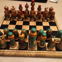 Рядък дървен шах матрьошки РЪЧНА ИЗРАБОТКА, снимка 3 - Шах и табла - 31641822