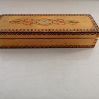 Дървена кутия за моливи 21 х 7 h 4 см. , снимка 1 - Други стоки за дома - 37421344