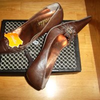 Дамски обувки на висок ток в кафяв цвят, снимка 4 - Дамски обувки на ток - 30538541