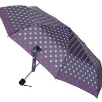 Лилаво бежов чадър на шарени точки сгъваем 24 см, снимка 3 - Други - 42875514