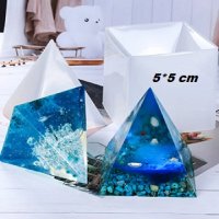 3D 5 см Пирамида Оргонит силиконов молд форма калъп свещ гипс декор , снимка 1 - Форми - 37984249