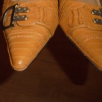 Елегантни дамски обувки цвят охра. № 38, , снимка 2 - Дамски елегантни обувки - 30550400