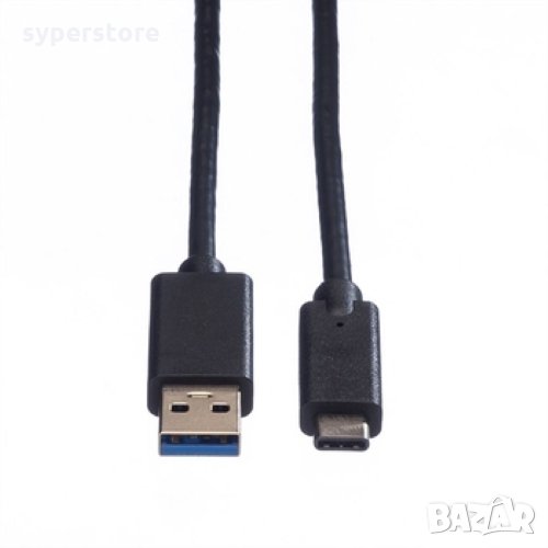 Кабел USB-A към USB Type C 3.1 Roline 11.02.9010 Черен, USB-A към USB Type C M/M, снимка 1