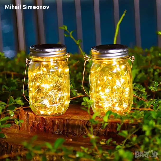 3 броя соларни градински лампи, 30 LED соларен висящ външен фенер, водоустойчиви лампи тип „Mason Ja, снимка 1